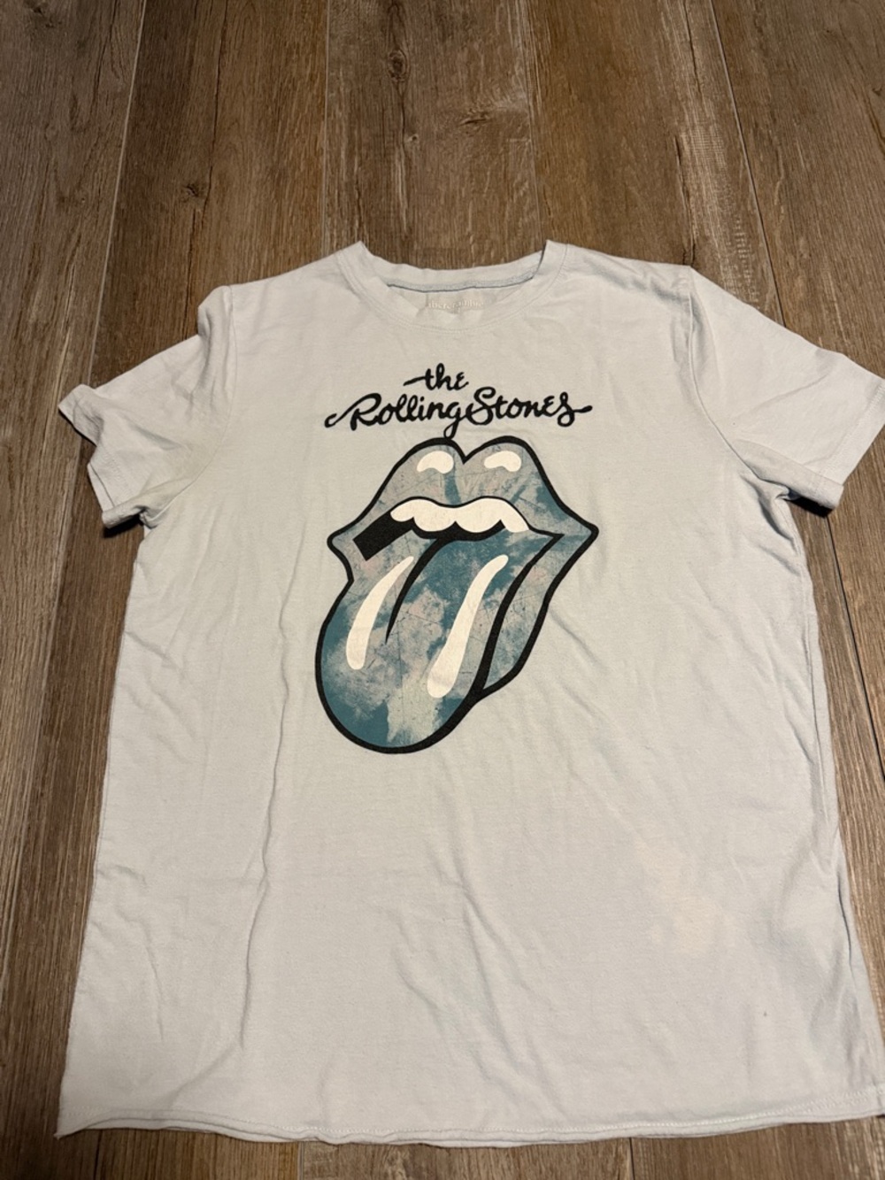 Abercrombie Kids the Rolling Stones Light Blue Tee with Blue Tongue Graphic